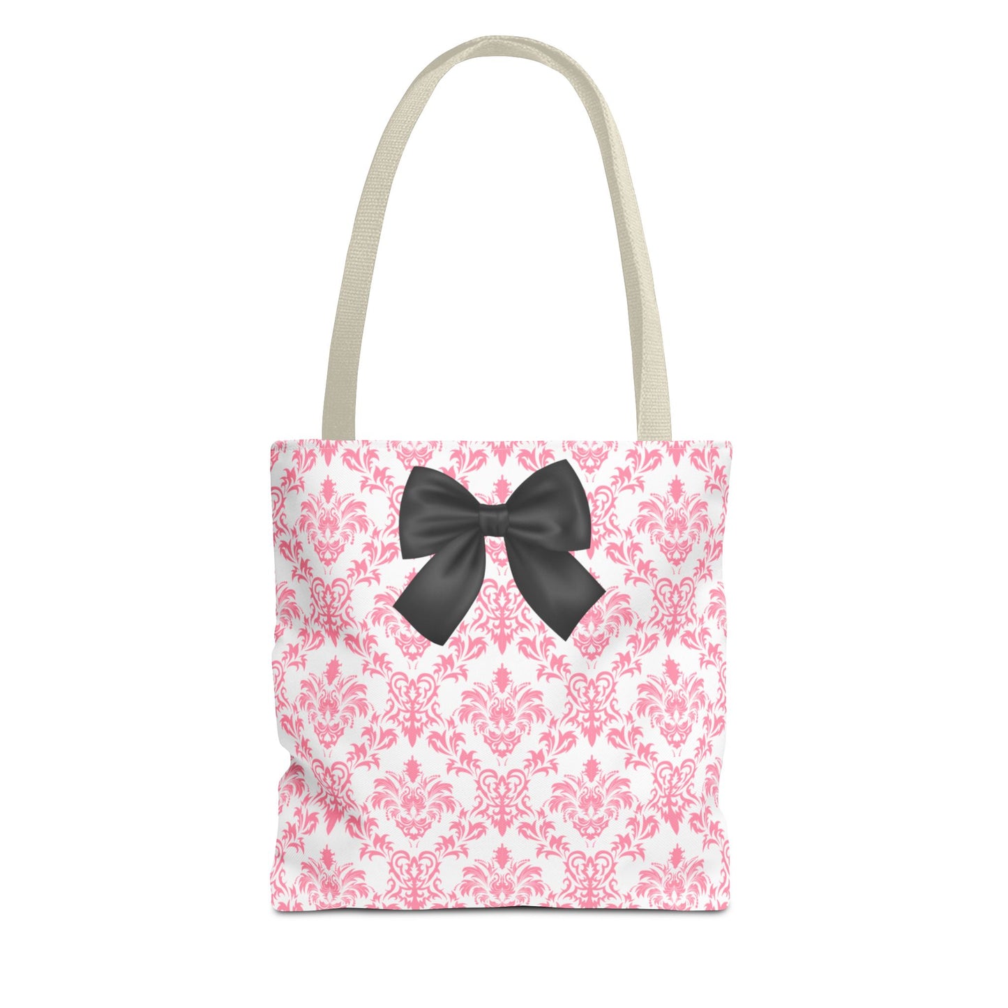 Pink & Black Damask Tote