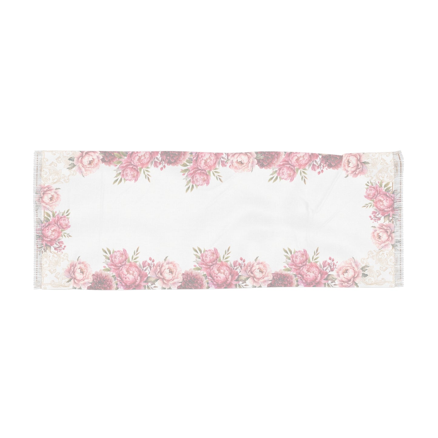 Pink&Red Rose Scarf(White)