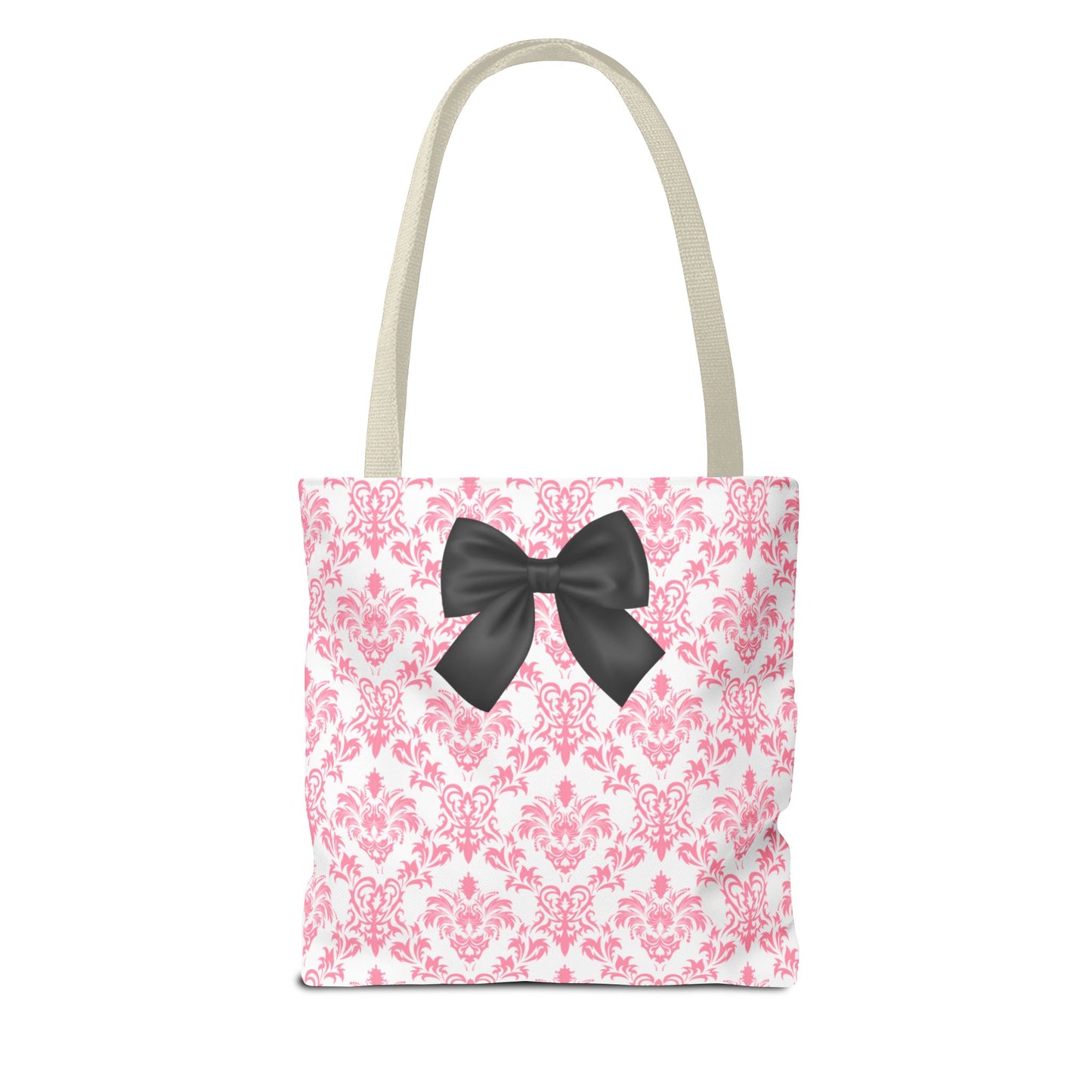 Pink & Black Damask Tote