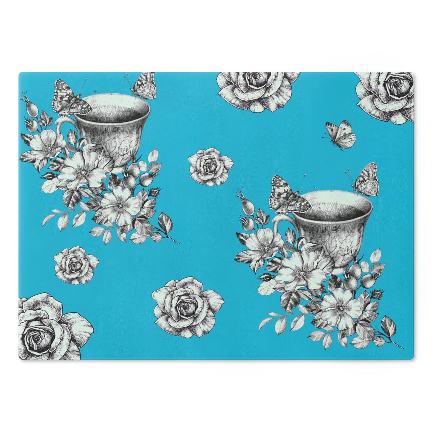 Vintage Cup Cutting Board-Teal