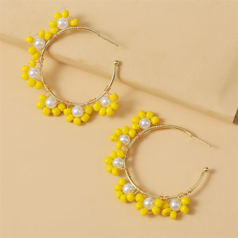 Flower Hoop Earrings