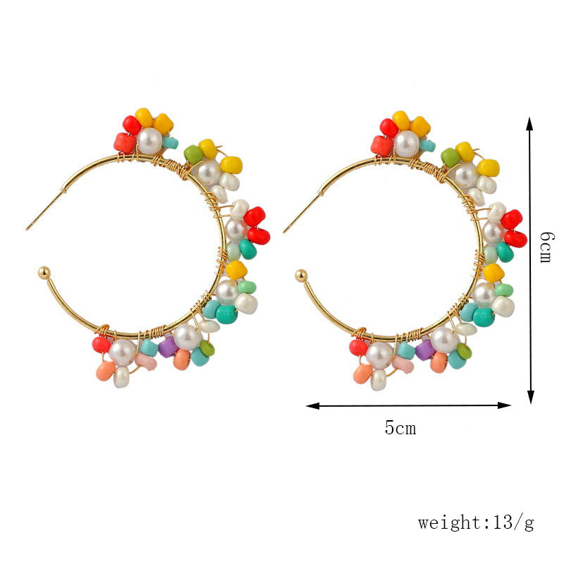 Flower Hoop Earrings