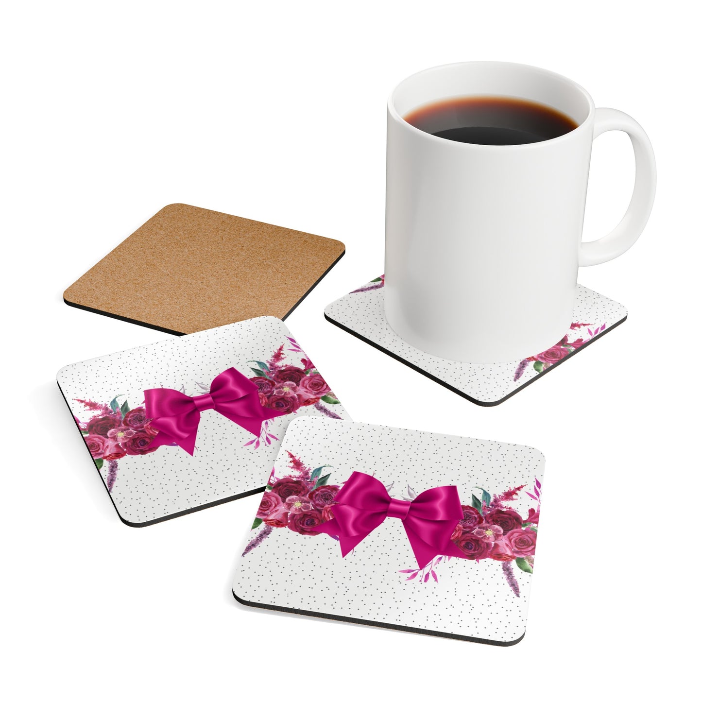 Floral Bow Coaster Set