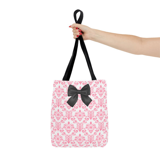 Pink & Black Damask Tote