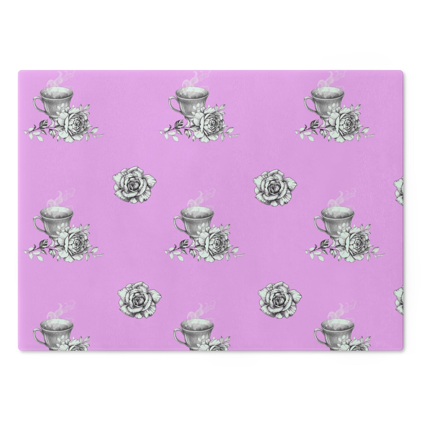 Purple Bird Teacup Cutting Board