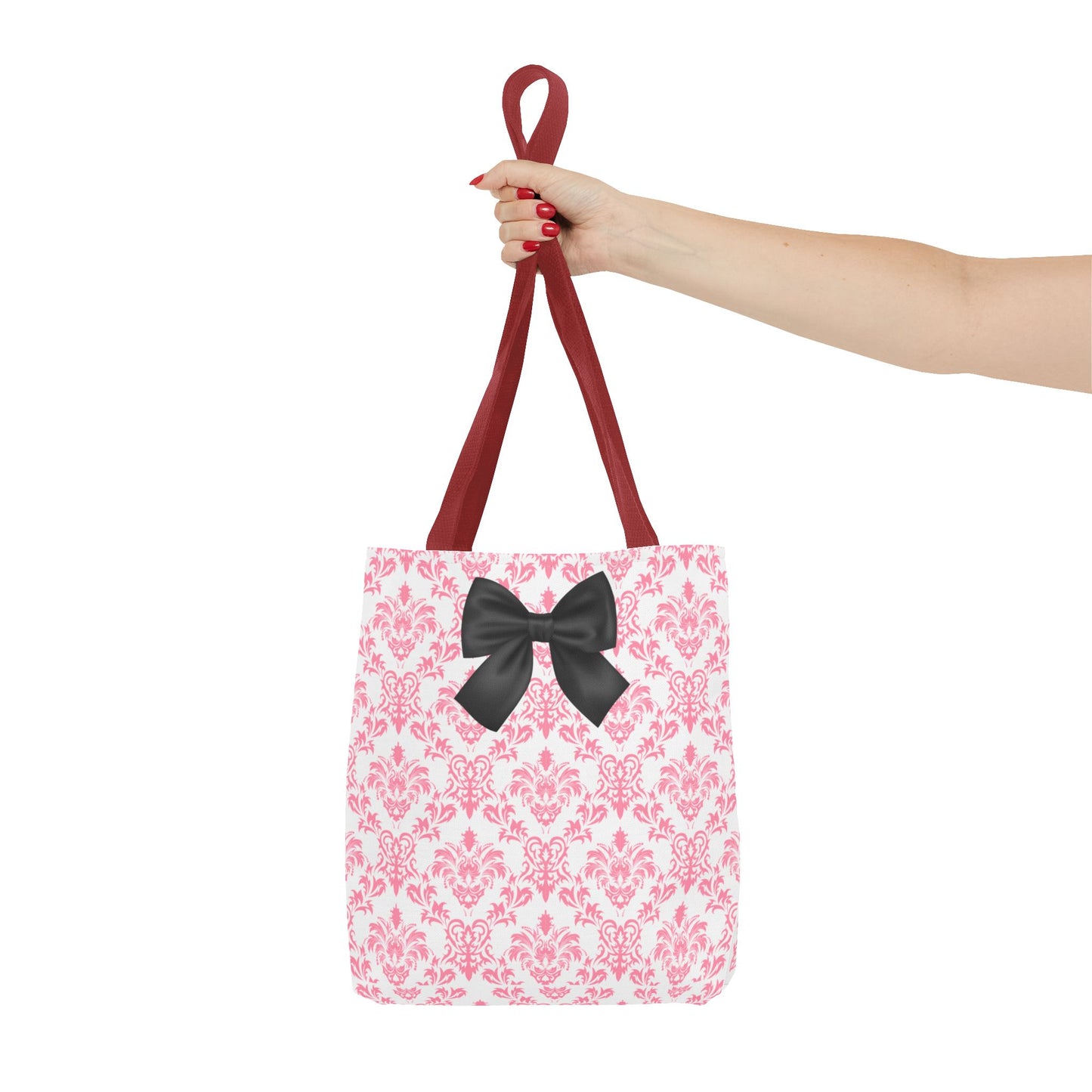 Pink & Black Damask Tote