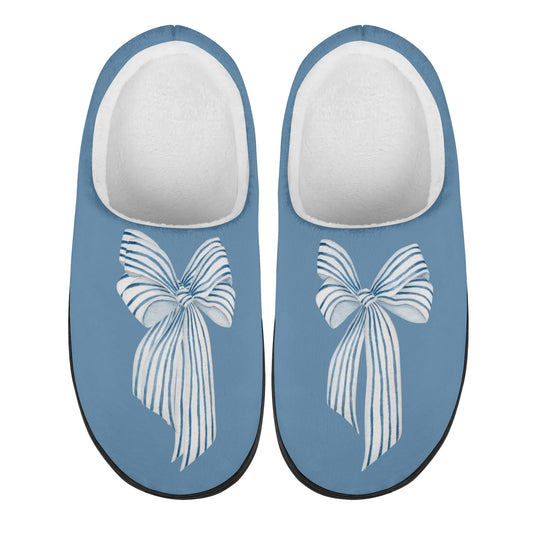 Bow Slippers-Blue