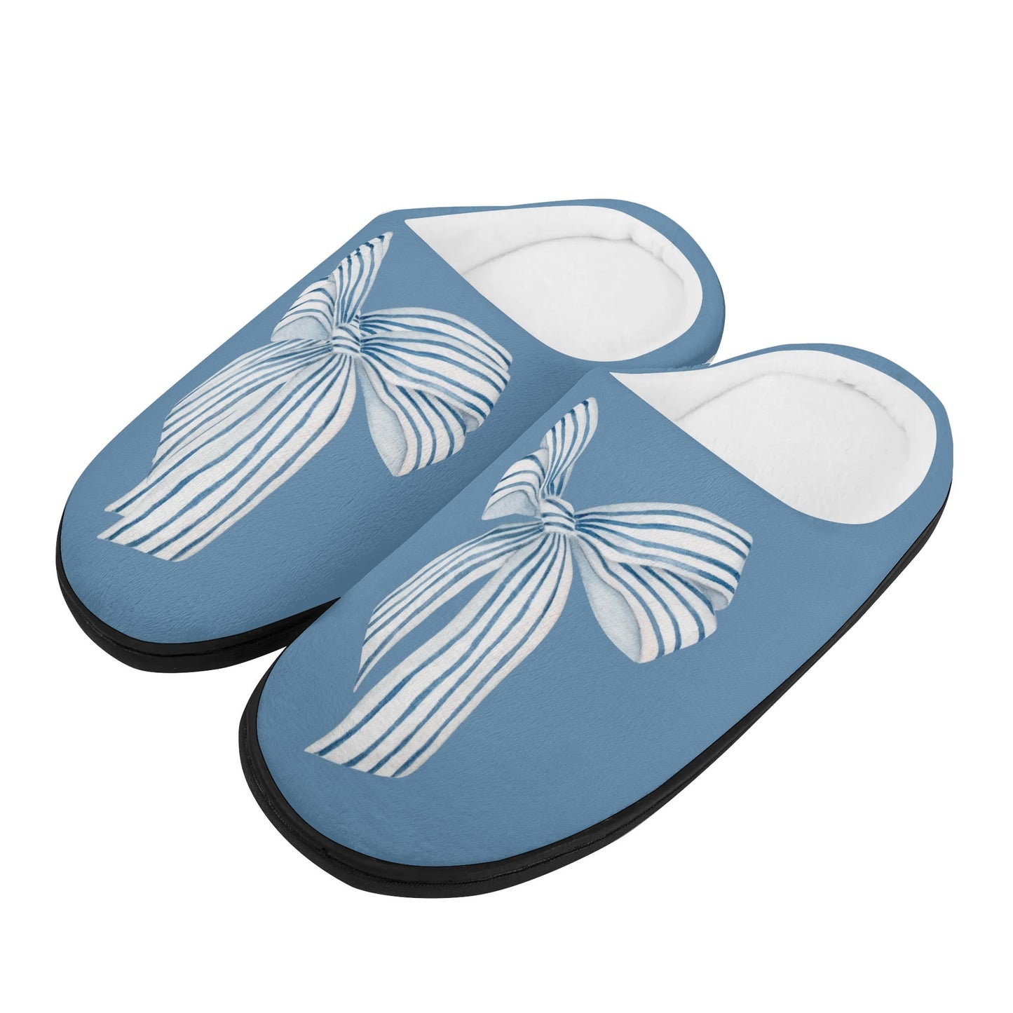 Bow Slippers-Blue