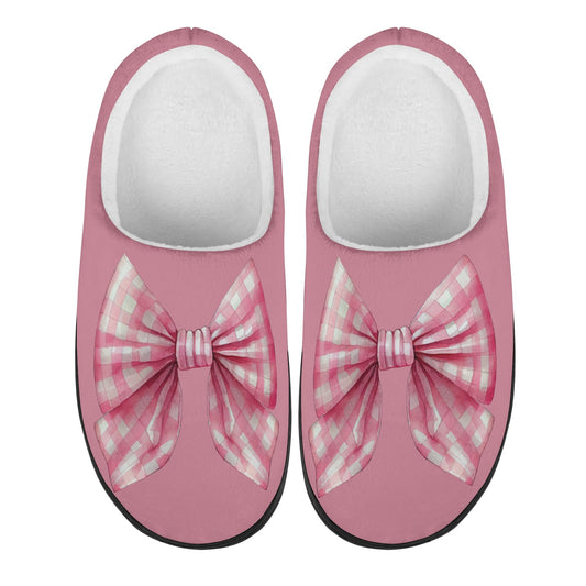 Bow Slippers-Dark Pink