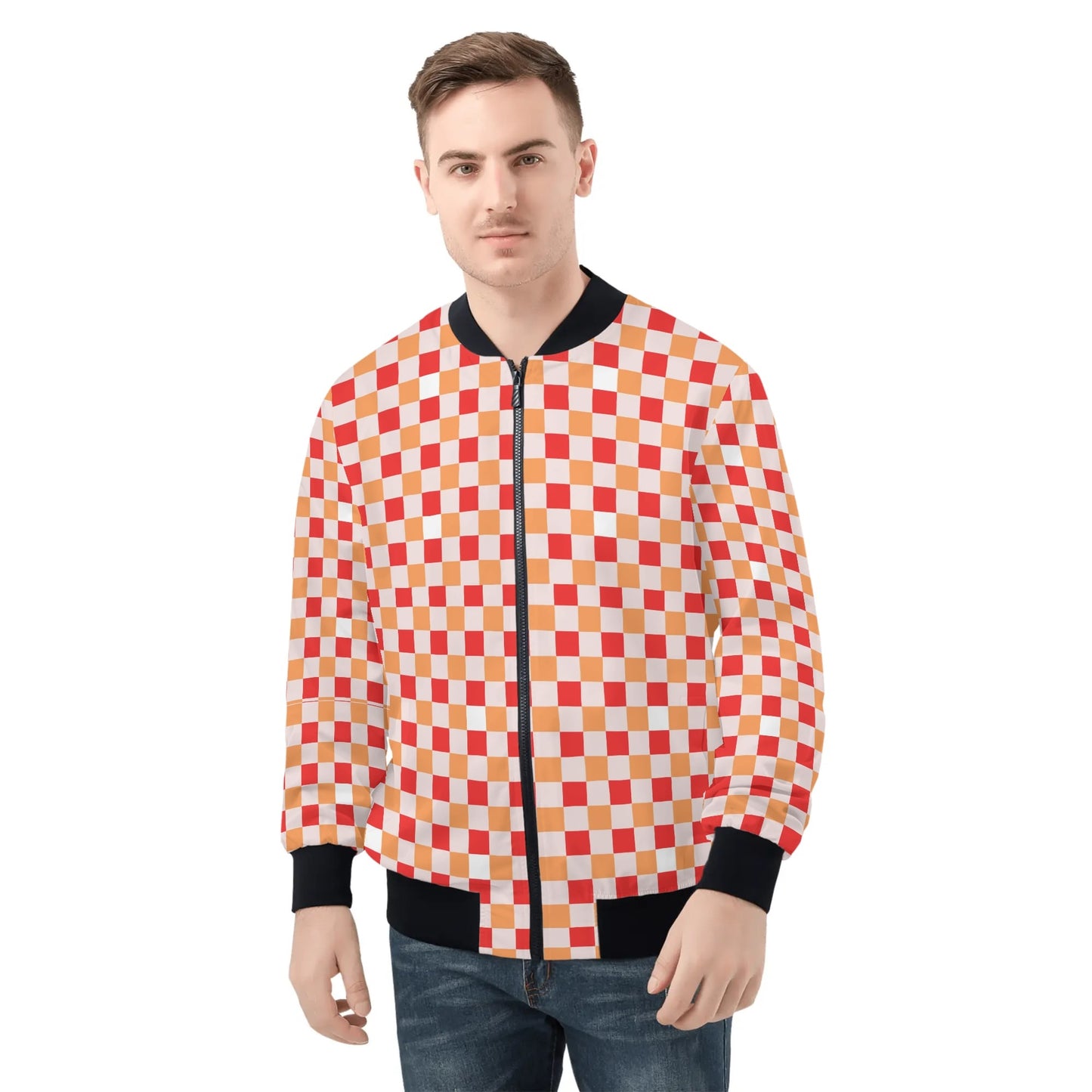 Mens Bomber Jacket-Orange