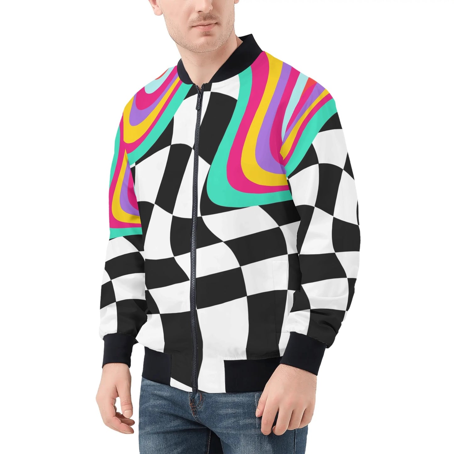 Mens Bomber Jacket-Checker