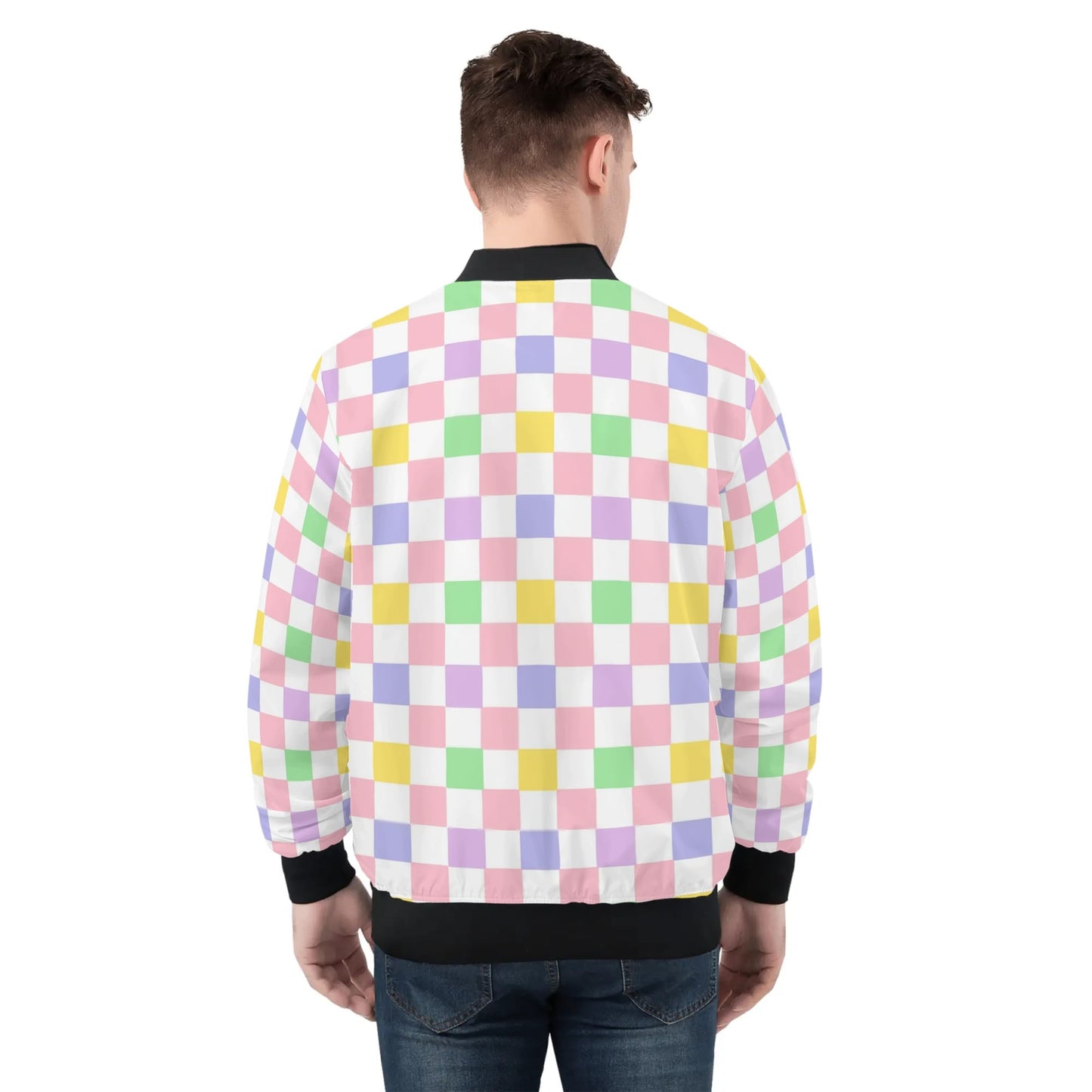 Mens Bomber Jacket-Color Checkers