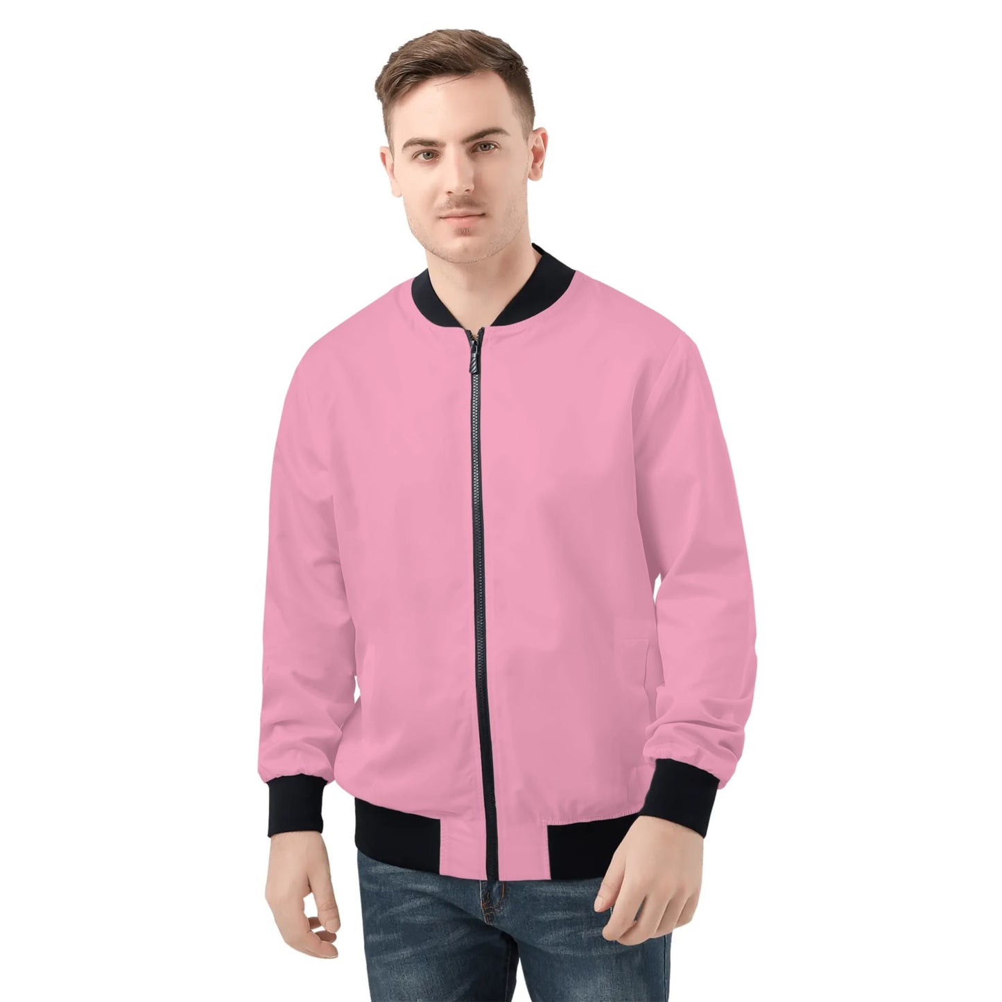 Mens  Bomber Jacket-Pink