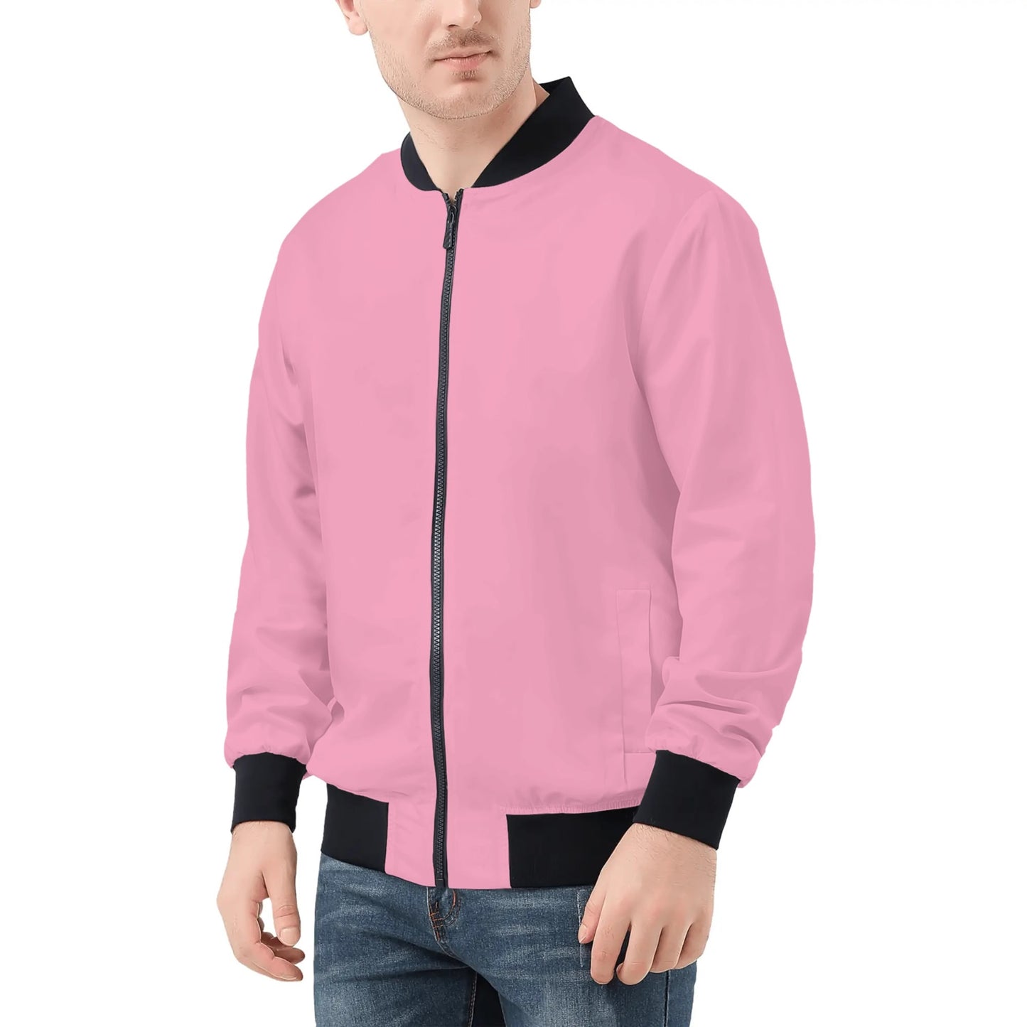 Mens  Bomber Jacket-Pink