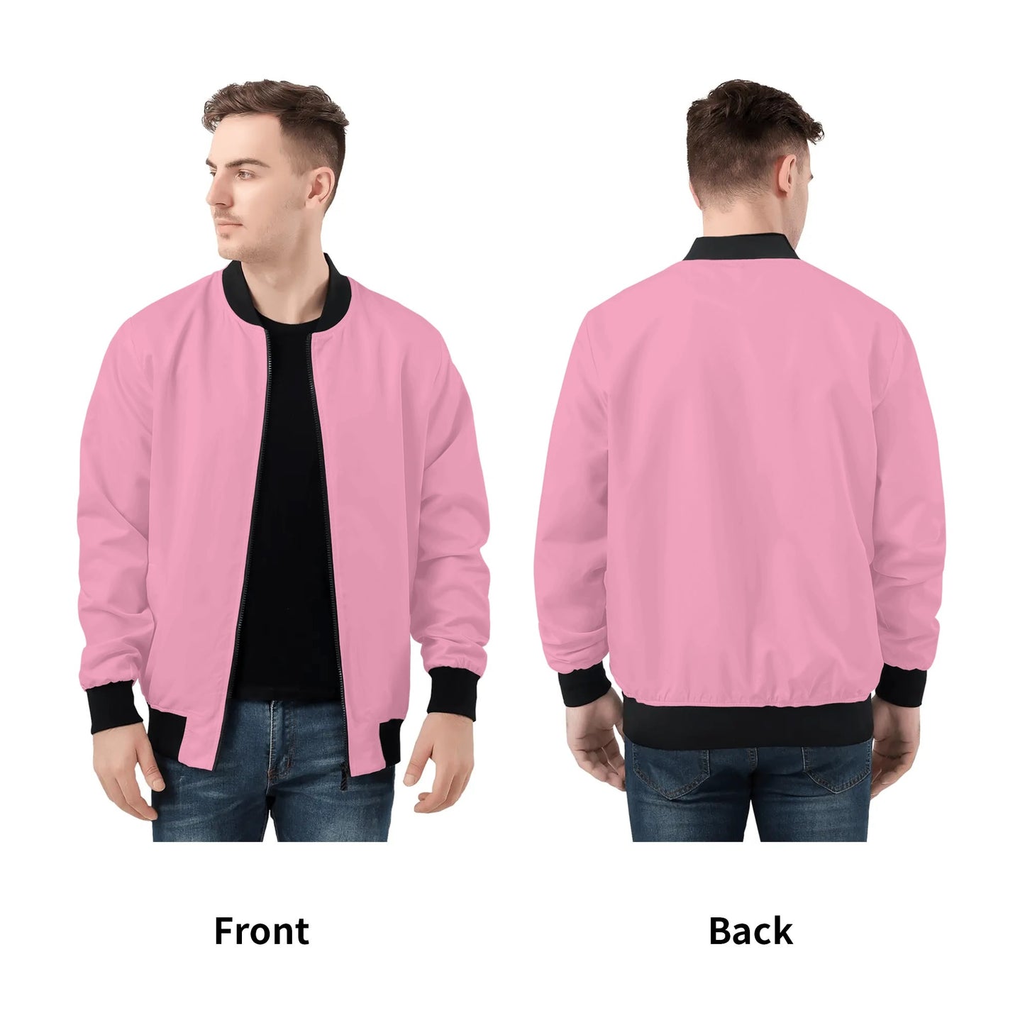 Mens  Bomber Jacket-Pink