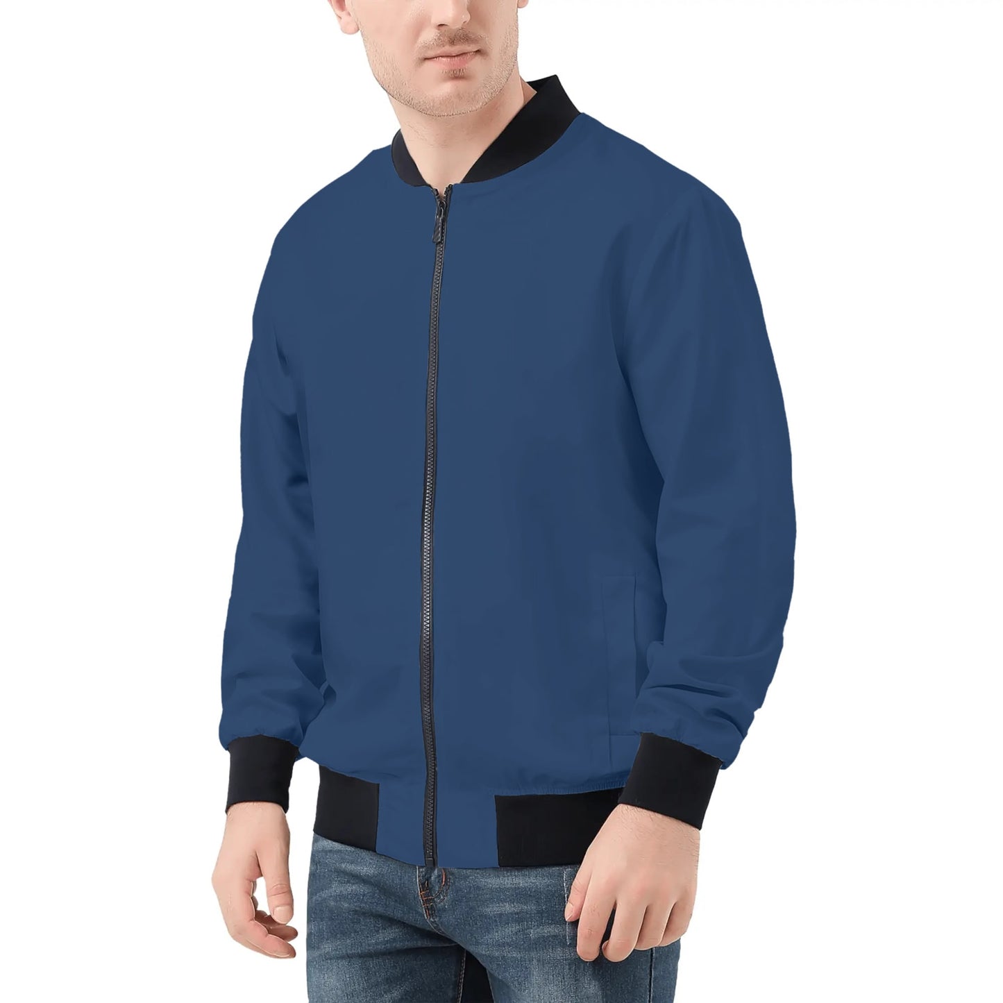 Mens Bomber Jacket-Navy