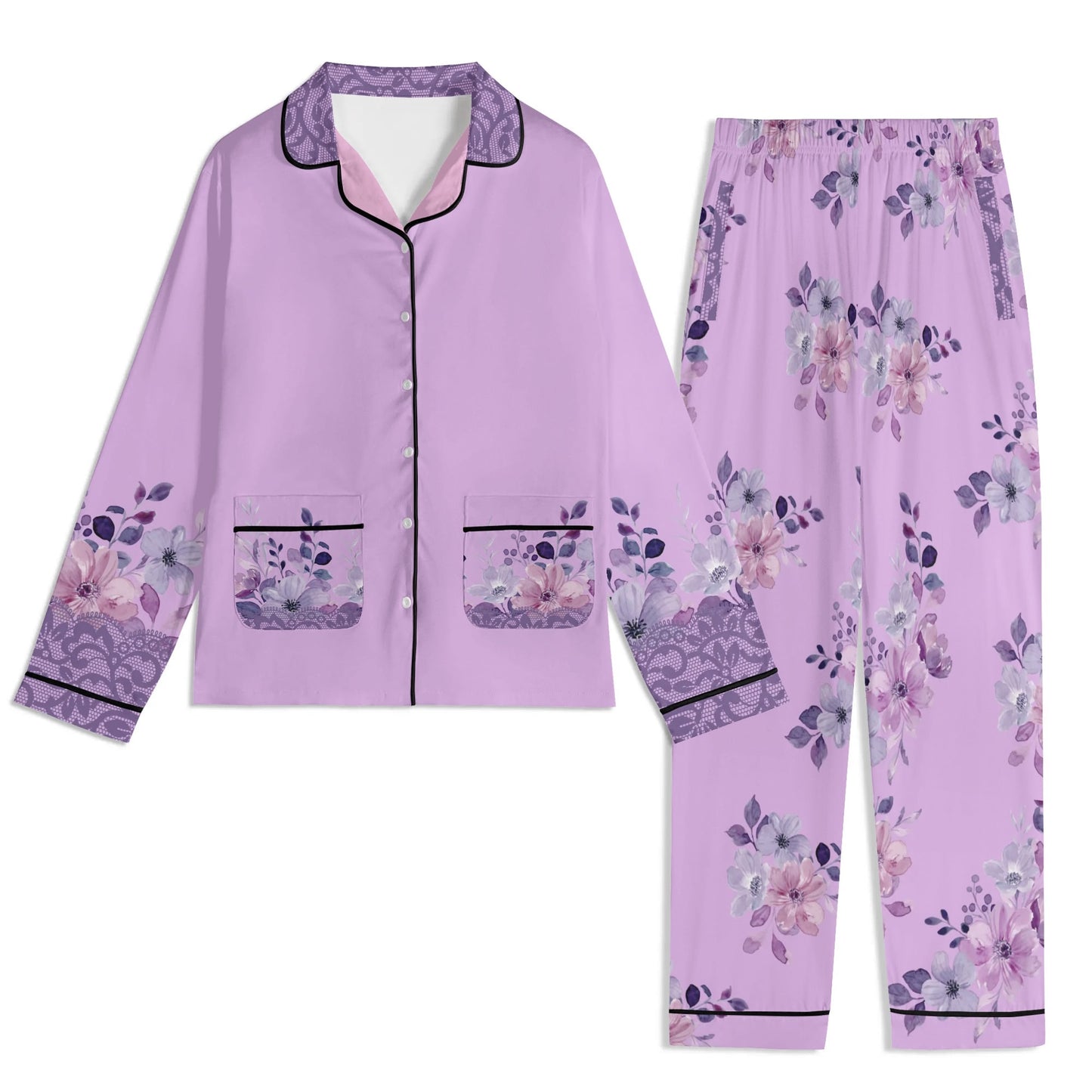 Blooming Nights PJ set-Purple Flowers