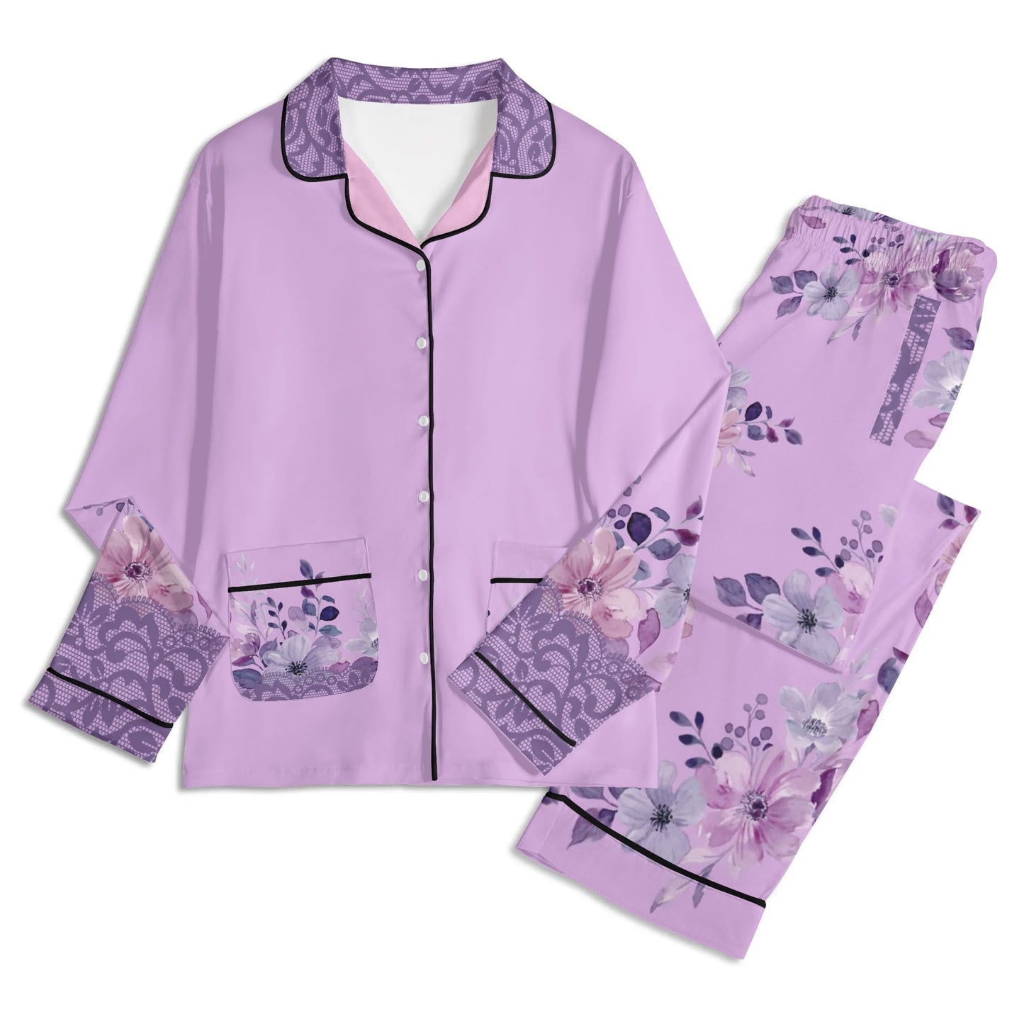 Blooming Nights PJ set-Purple Flowers