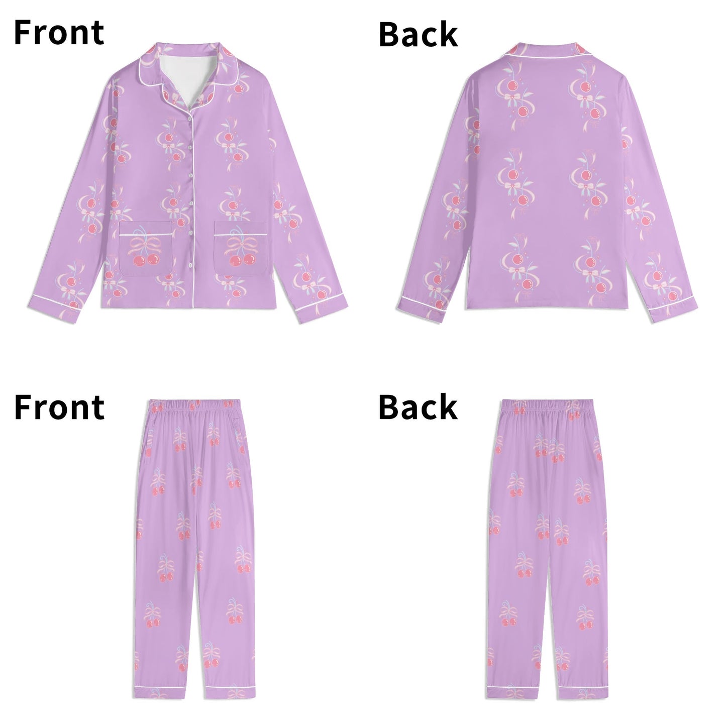 Bow and Cherries PJ Set