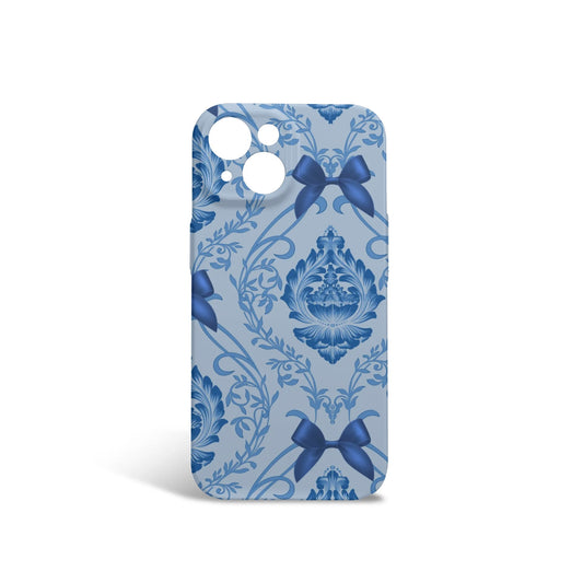 iPhone 15 Phone Case-Blue damask