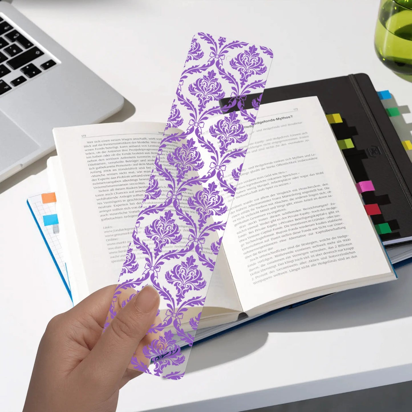 Purple Damask Bookmark