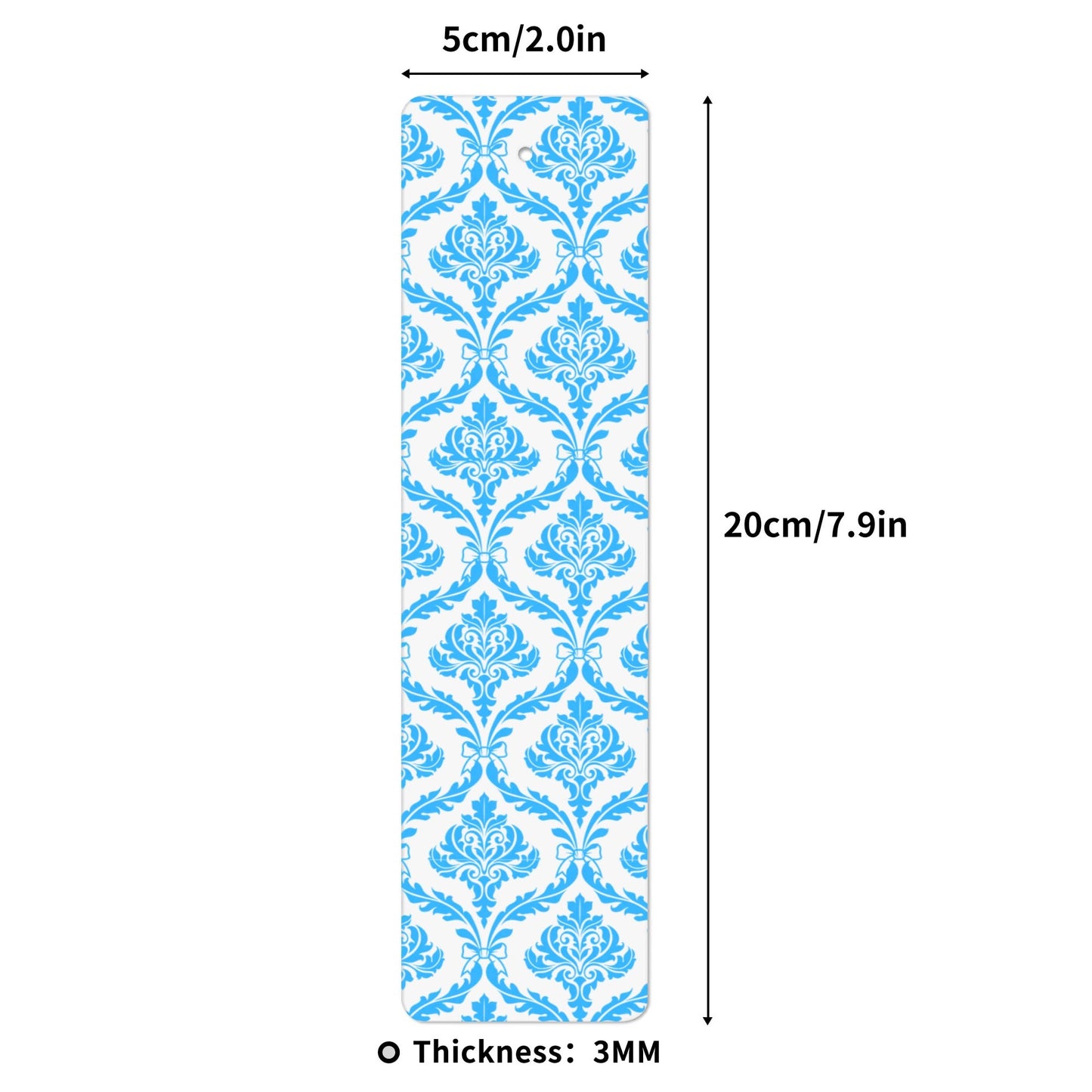 Blue Damask Bookmark