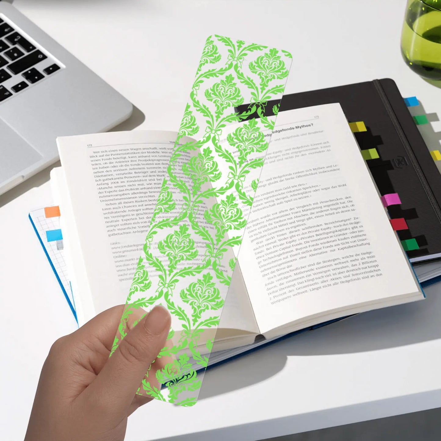 Green Damask Bookmark