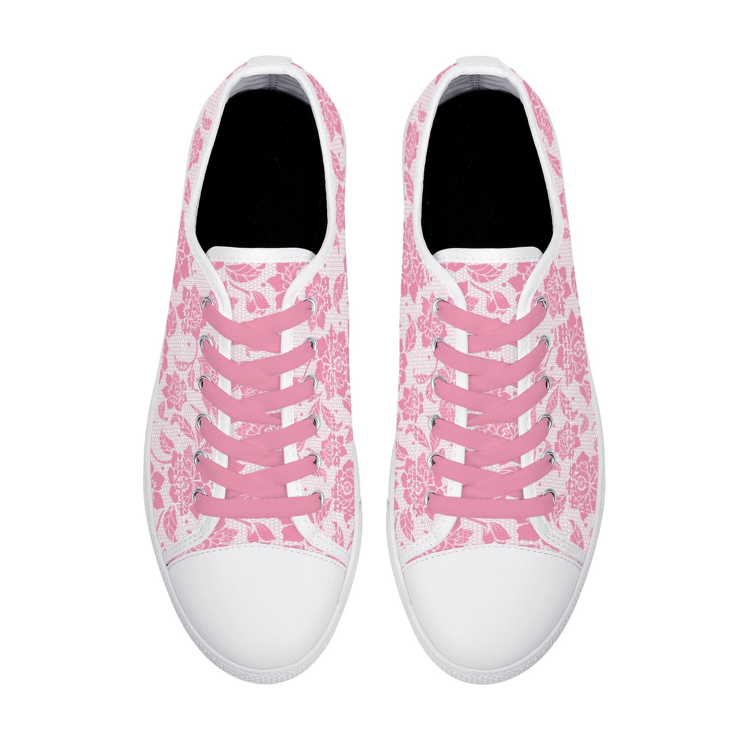 Pink Flower Lace Canvas Shoes