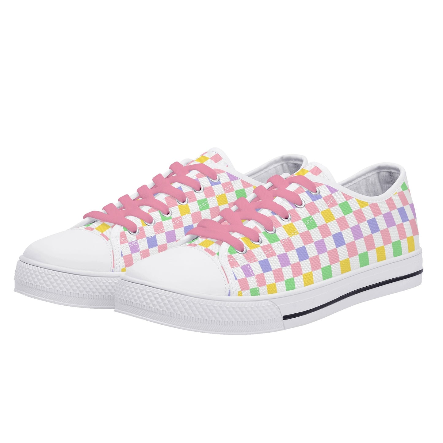 Pink Checker Canvas Shoes