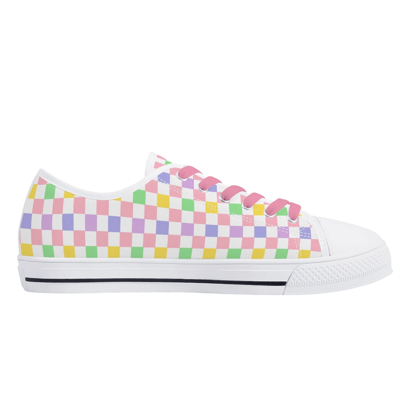 Pink Checker Canvas Shoes