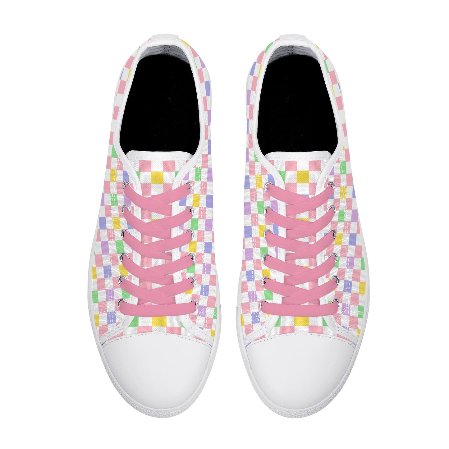 Pink Checker Canvas Shoes