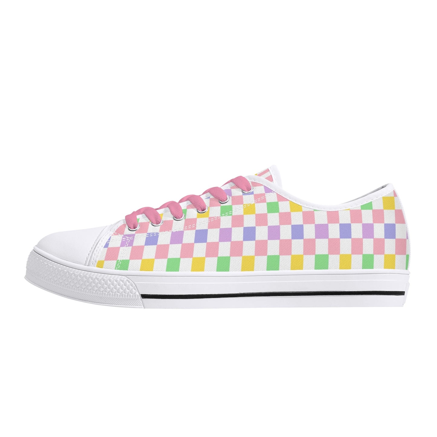 Pink Checker Canvas Shoes