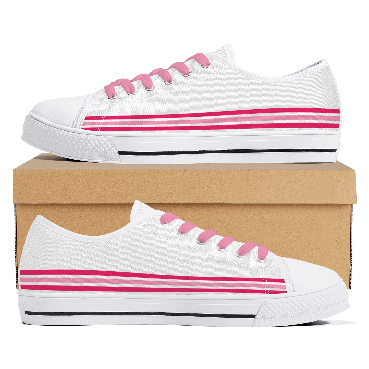 Pink Stripes Canvas Shoes