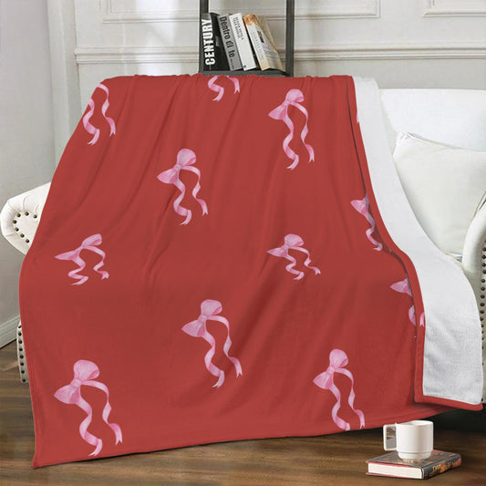 Red and Pink Fleece Blanket