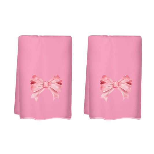 Pink Bow Hand Towel Set