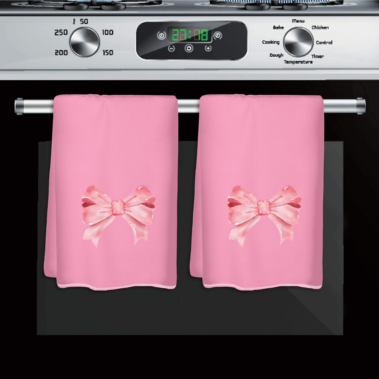 Pink Bow Hand Towel Set