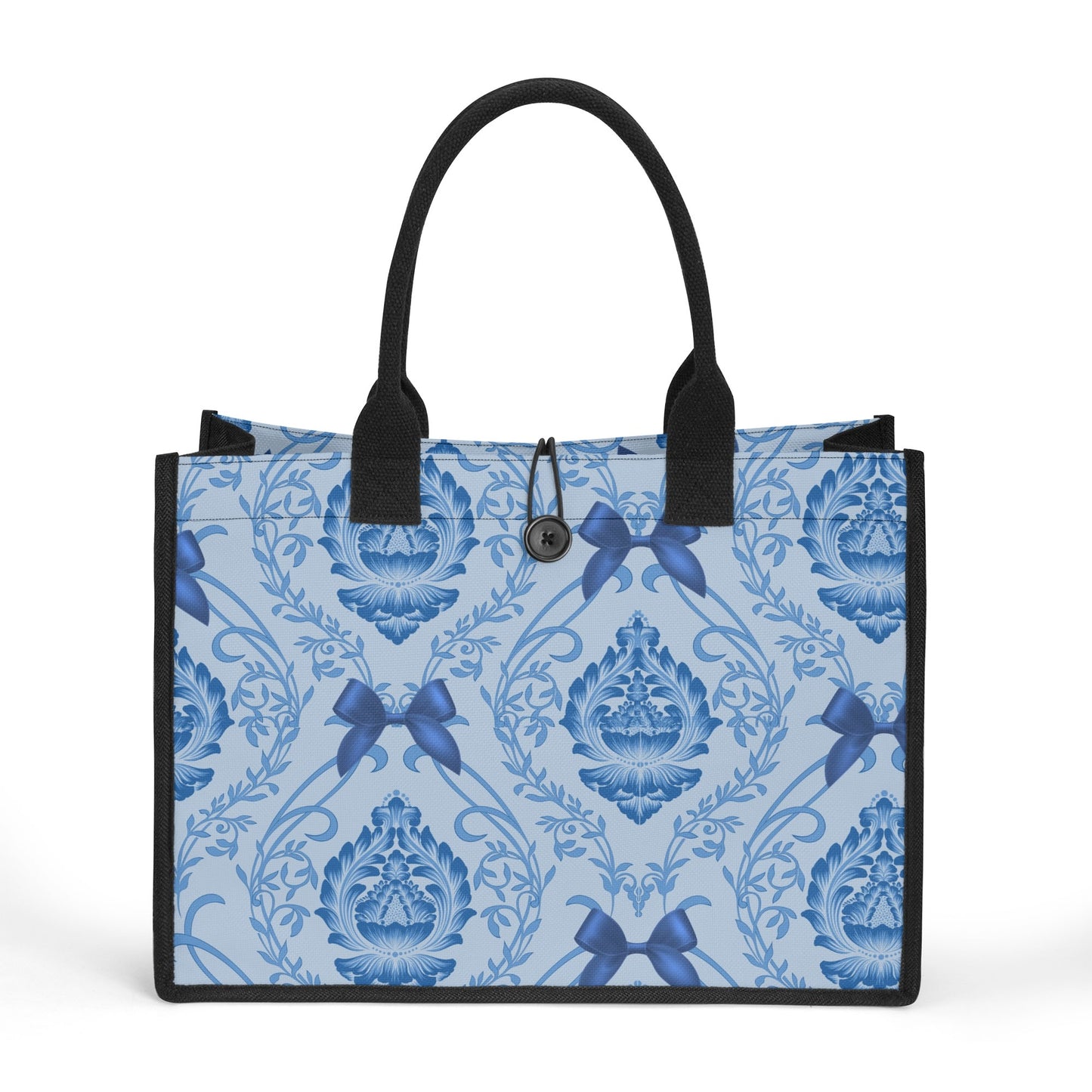 Damask Bows Canvas Tote Bag