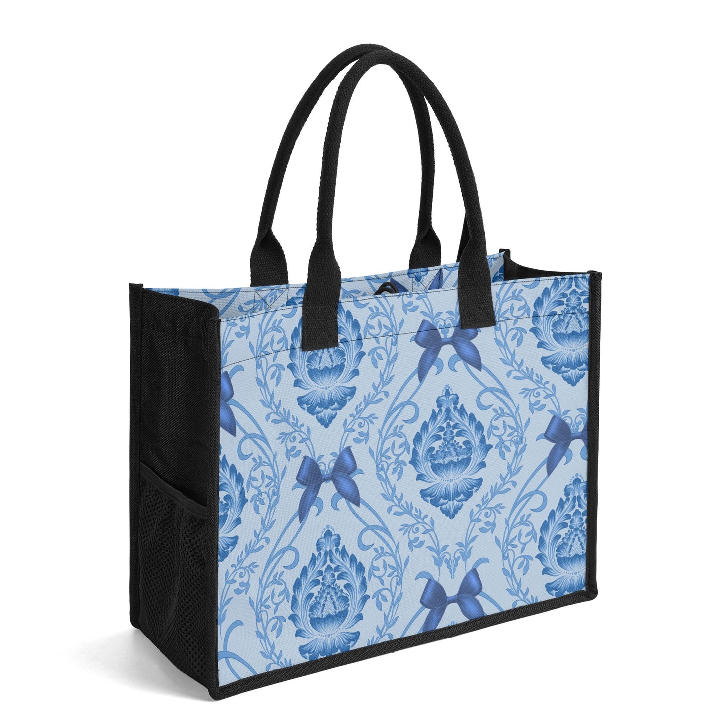 Damask Bows Canvas Tote Bag