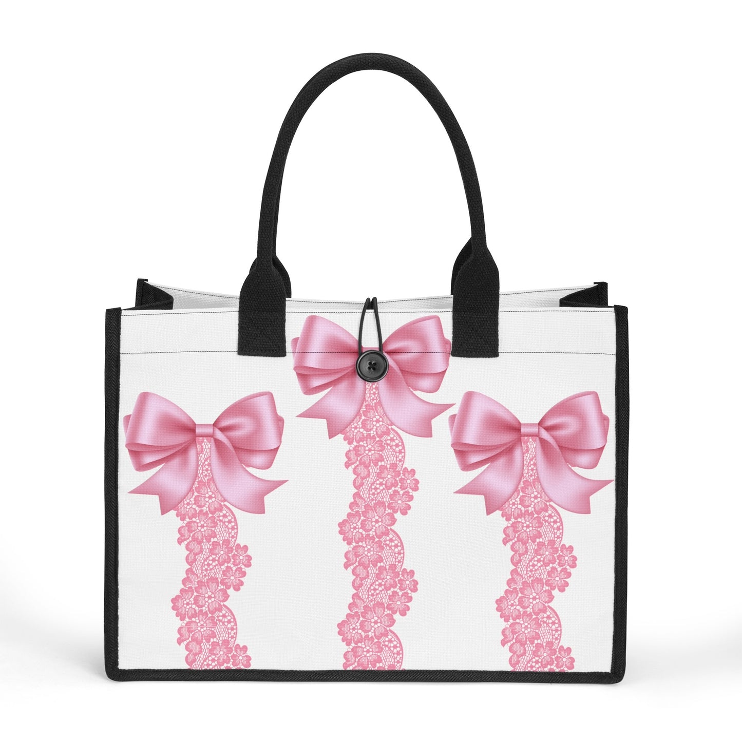 Bow n Lace Canvas Tote Bag