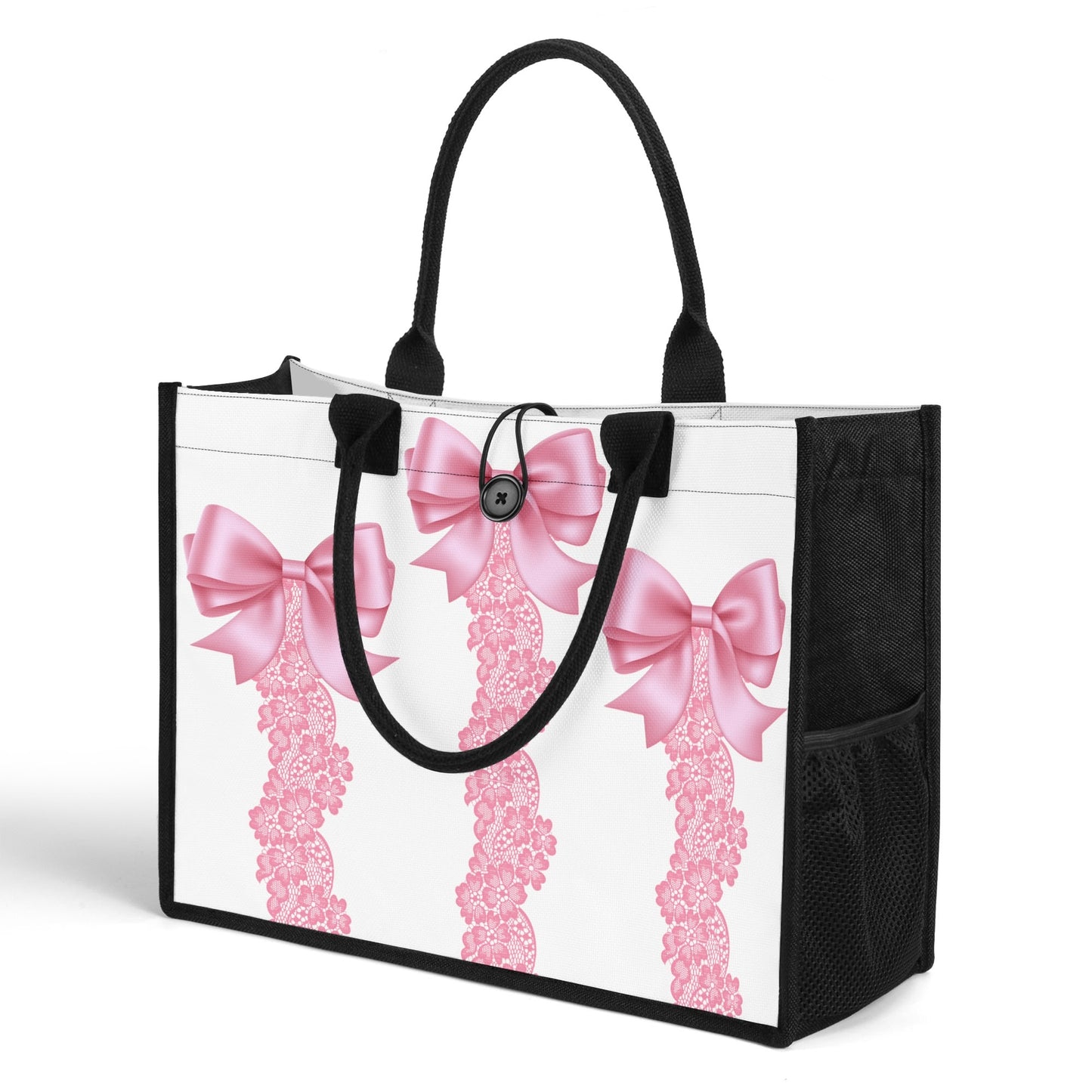 Bow n Lace Canvas Tote Bag