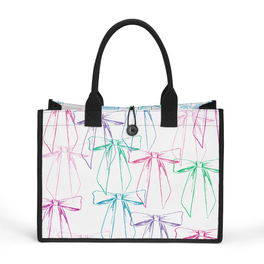 Bows/Perfume Canvas Tote Bag-Dual side design