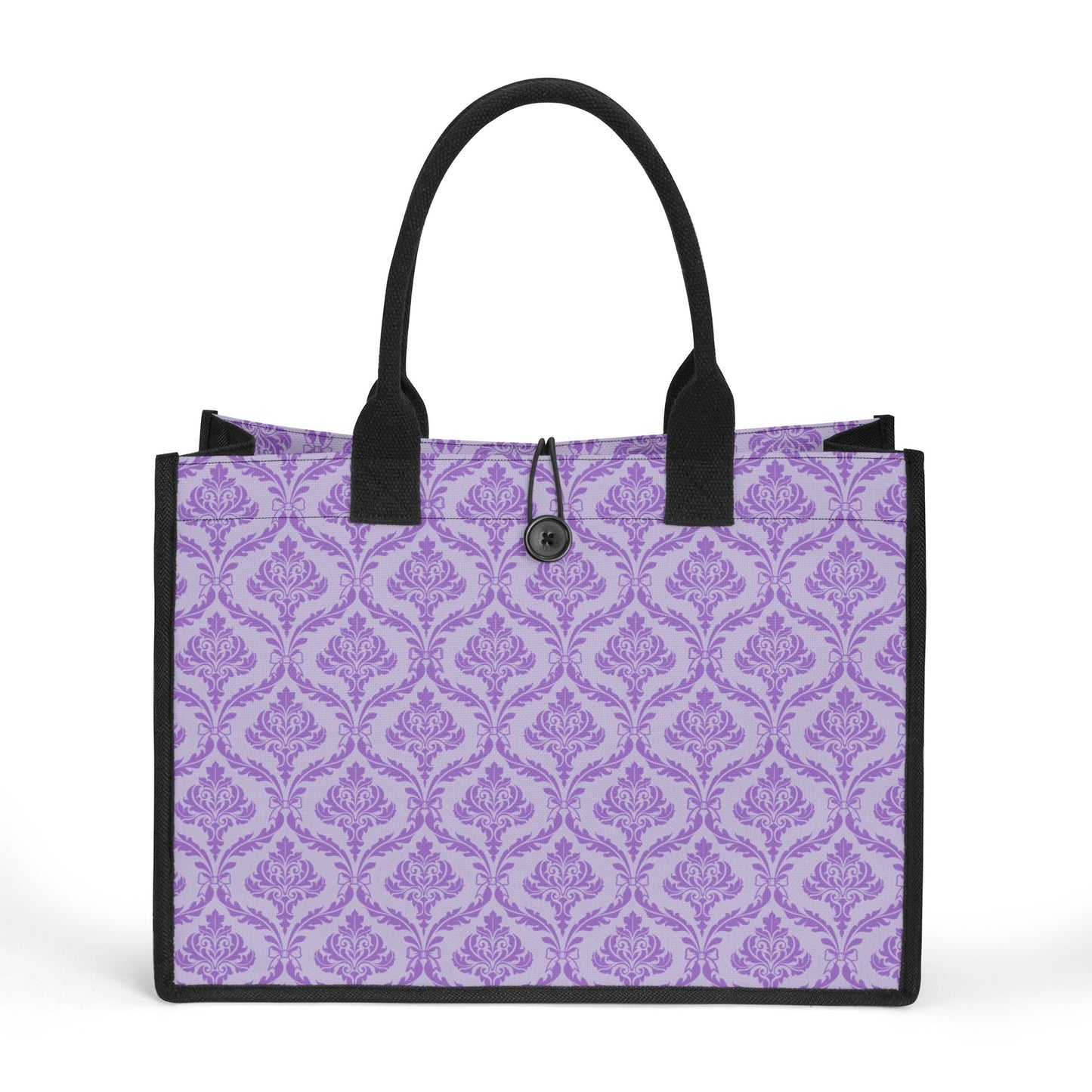 Purple Damask Canvas Tote Bag