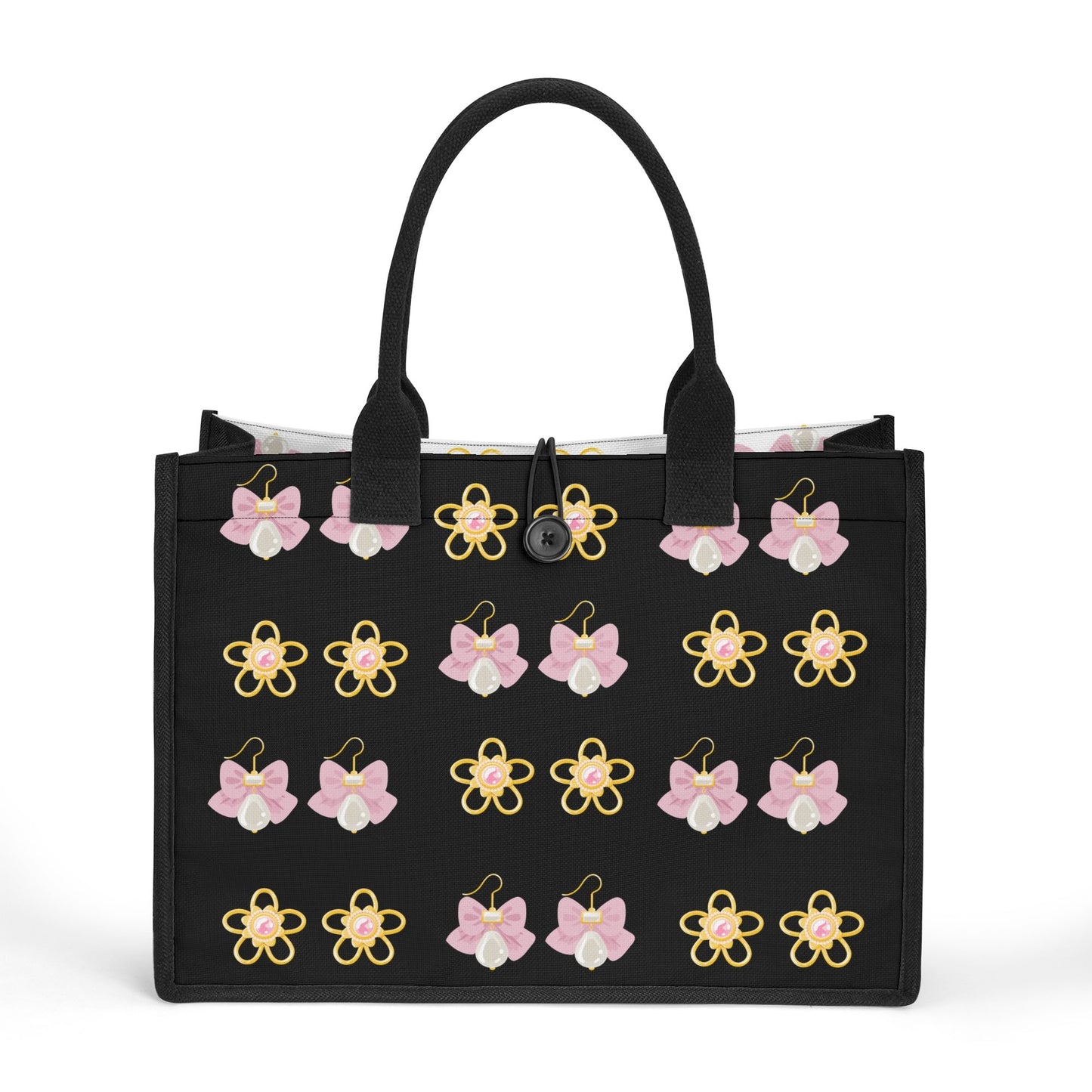 Earrings Canvas Tote Bag-Dual side design