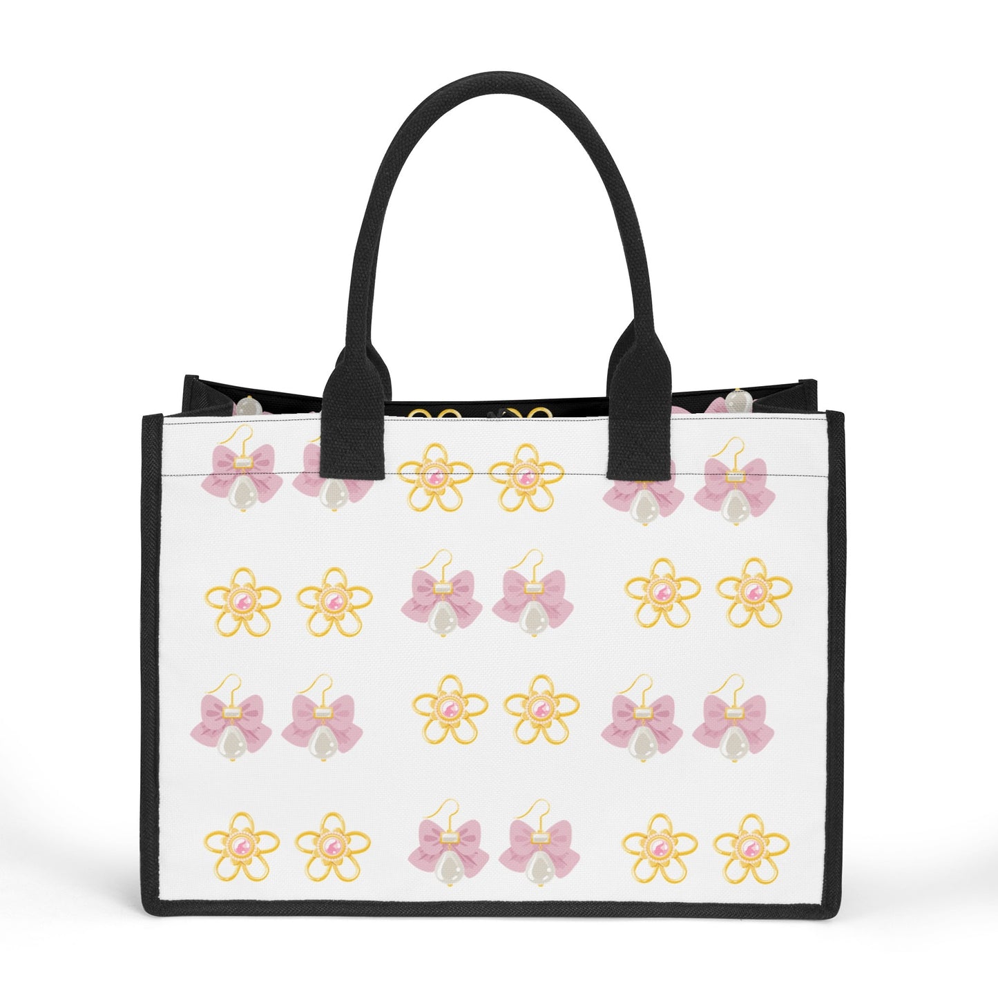 Earrings Canvas Tote Bag-Dual side design