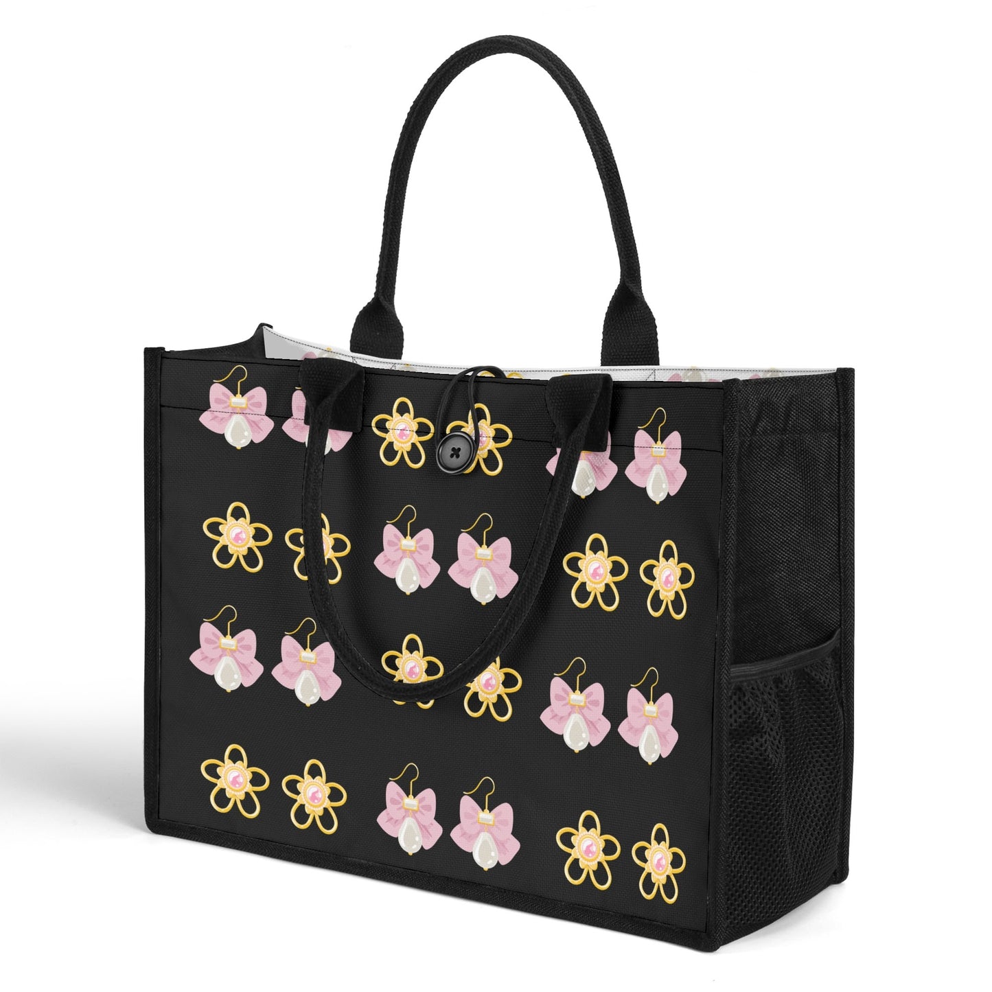 Earrings Canvas Tote Bag-Dual side design