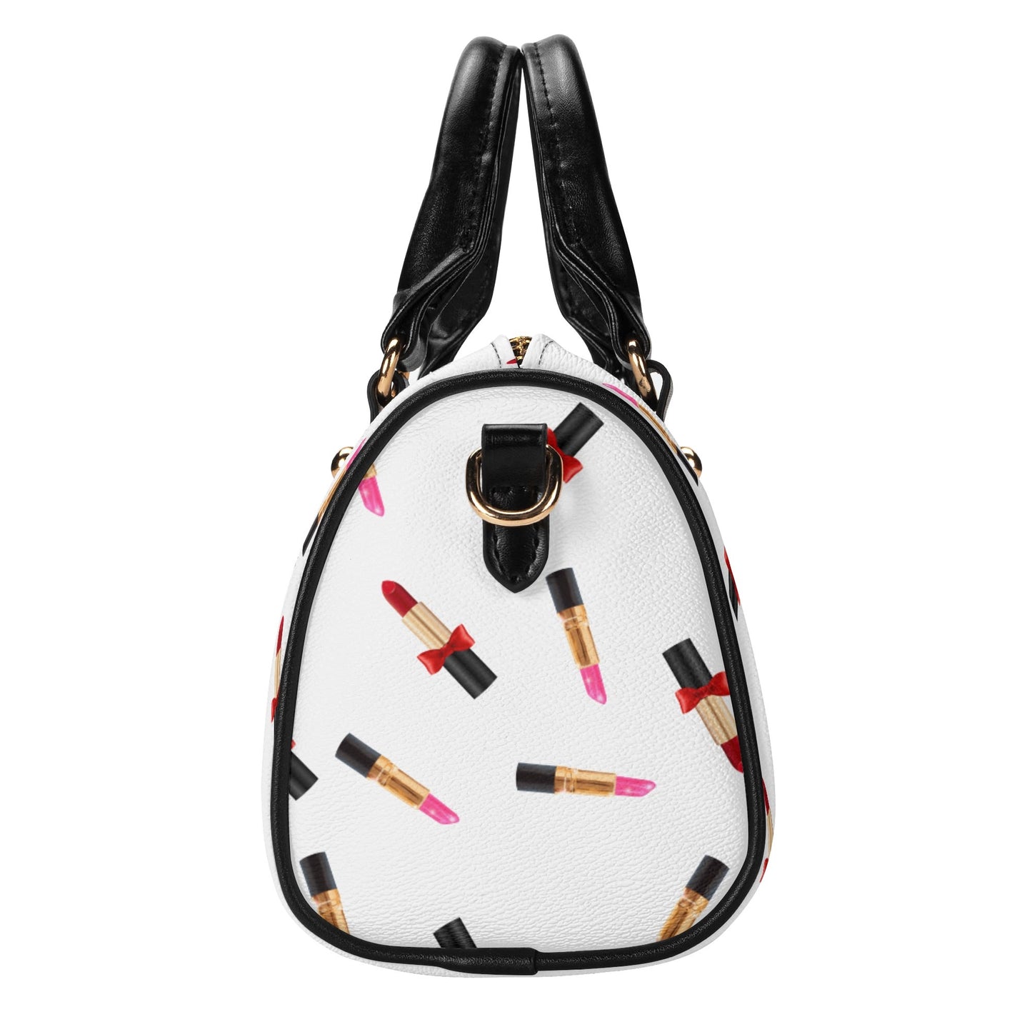 Gold Lipstick Bag-White