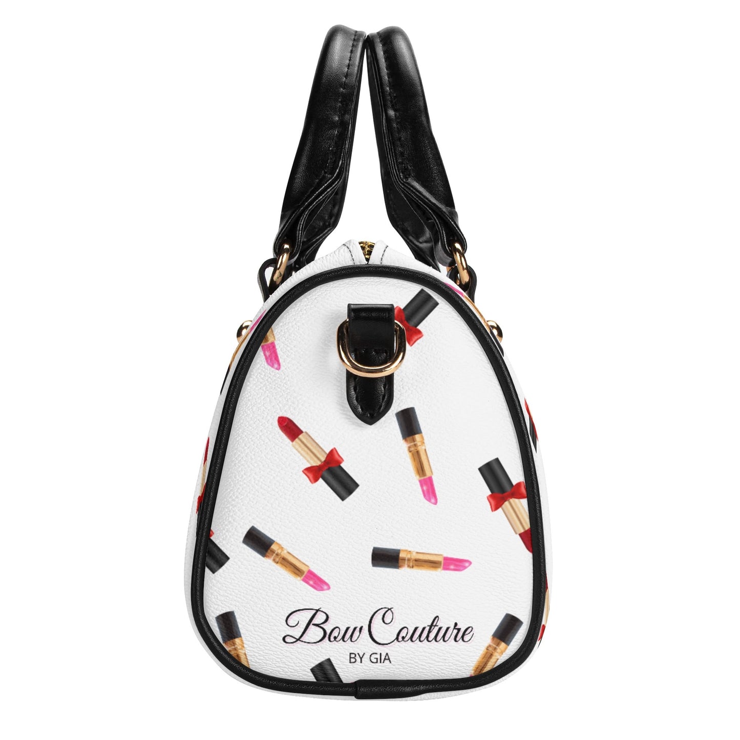 Gold Lipstick Bag-White