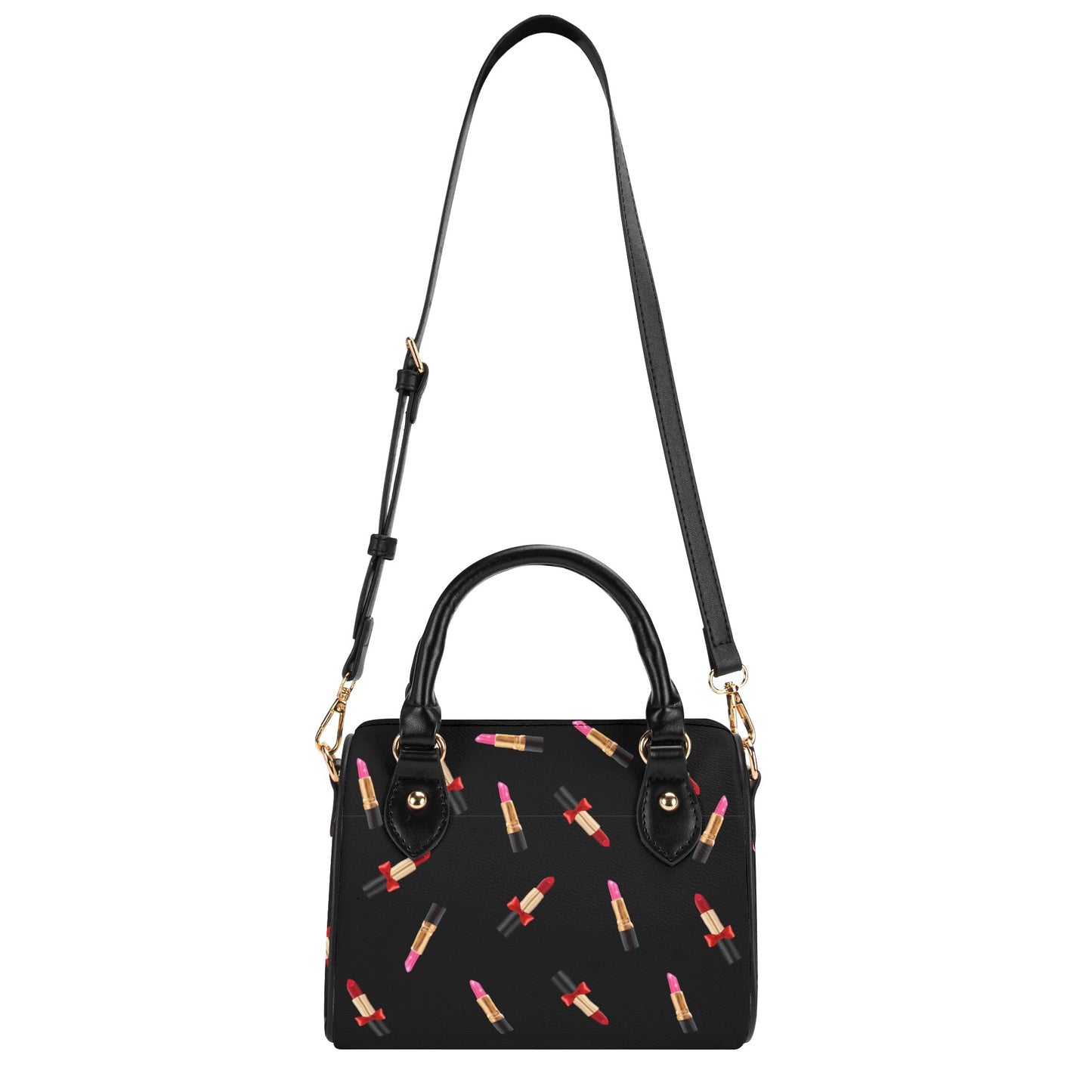 Gold Lipstick Bag-Black