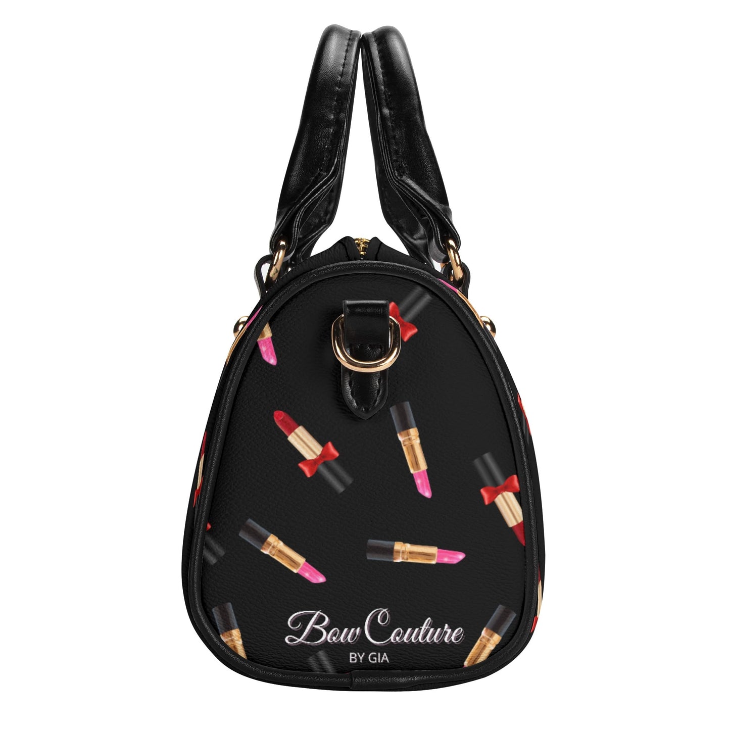 Gold Lipstick Bag-Black