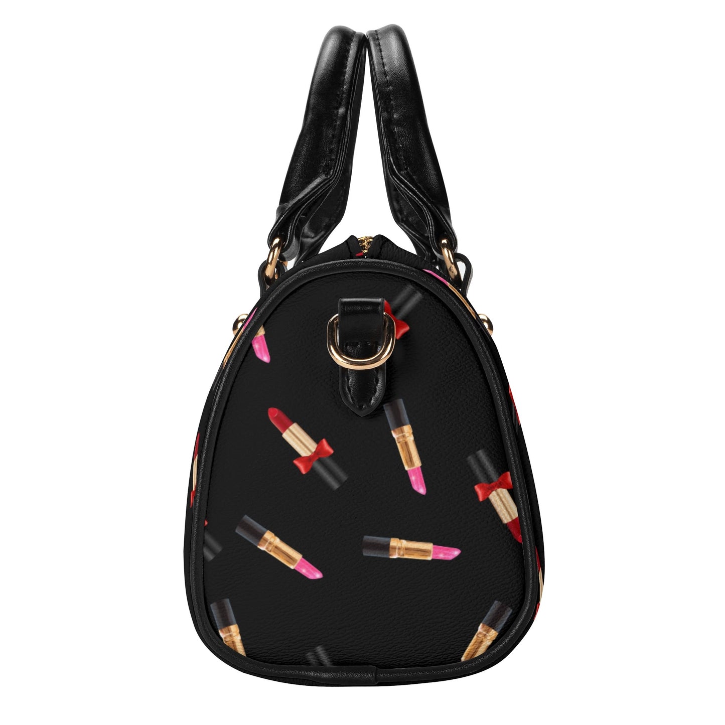 Gold Lipstick Bag-Black